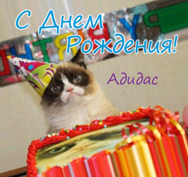 Открытка - С днем рождения, Адидас!